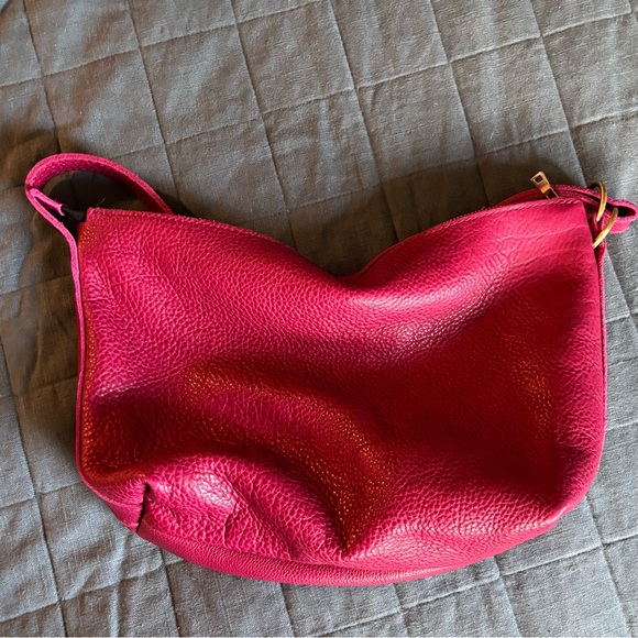 Portland Leather Goods Large Slouchy Shoulder Bag Orchid Pink - Picture 11 of 12